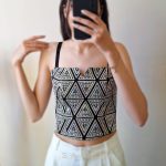 نیمتنه مجلسی لونا_کراپ مشکی لونا